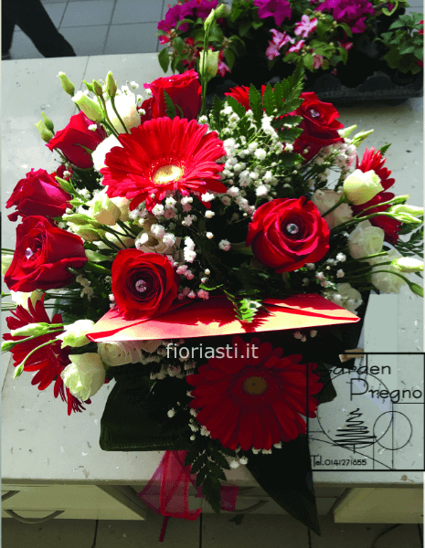 Bouquet di rose e gerbere