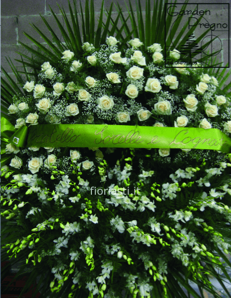 Corona funebre tonalità bianco