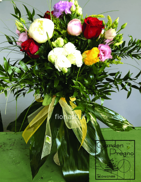 Mazzo fiori misti colorati base