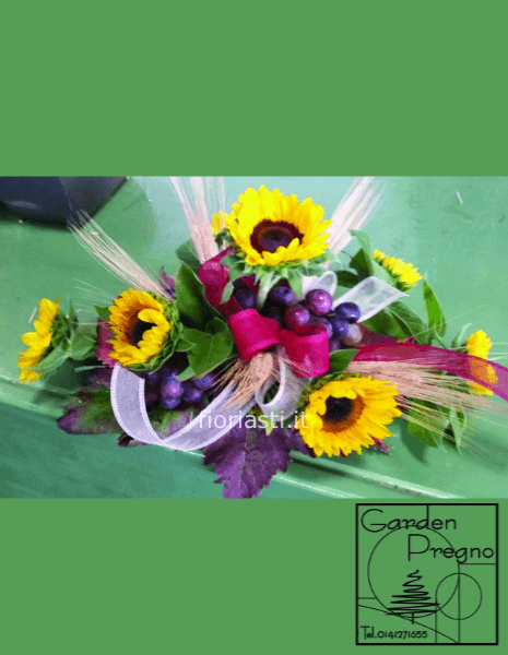 Centrotavola girasoli e spighe