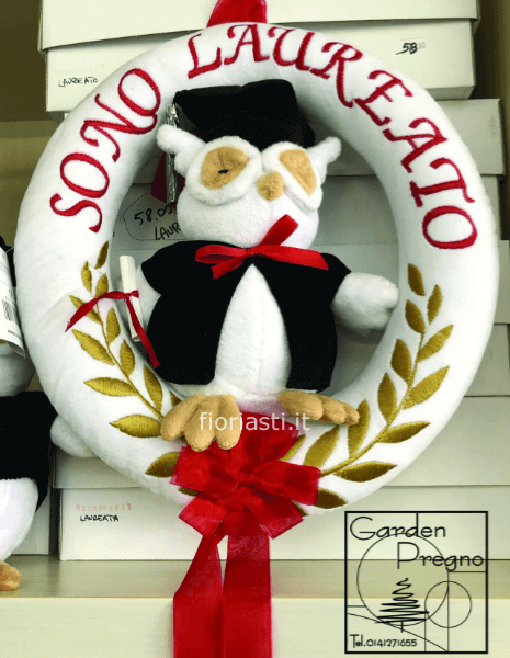 Coroncina con gufetto per laurea