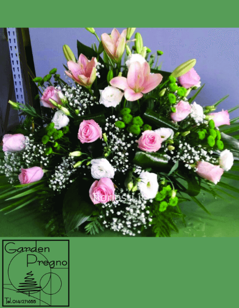 Composizione in spugna di lilium e rose