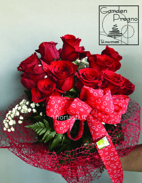 Bouquet di 12 rose rosse